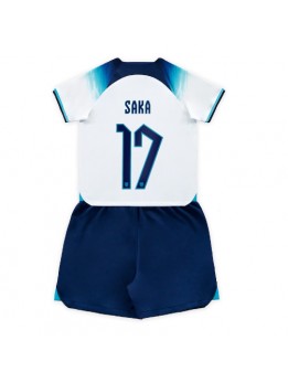Otroški Nogometna dresi replika Anglija Bukayo Saka #17 Domači SP 2022 Kratek rokav (+ hlače)